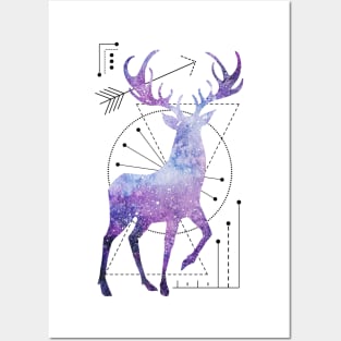 Ethnic deer and space Posters and Art